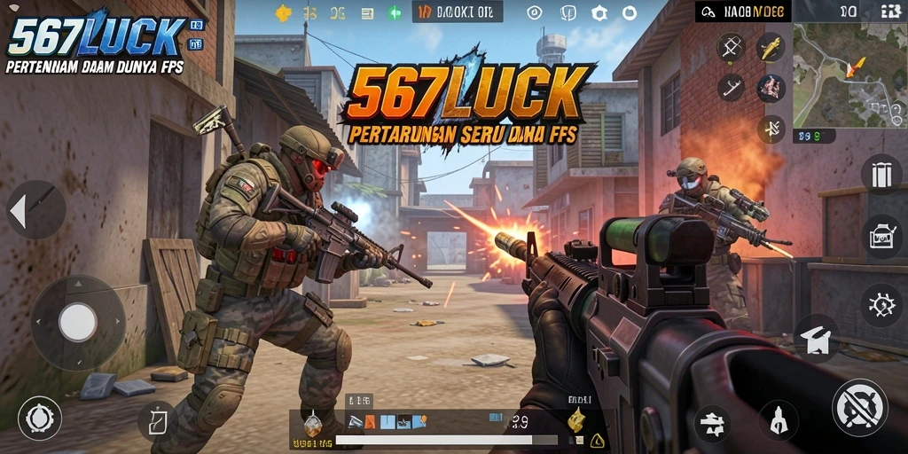 Screenshot gameplay 567LUCK menampilkan aksi tembak-menembak intens.