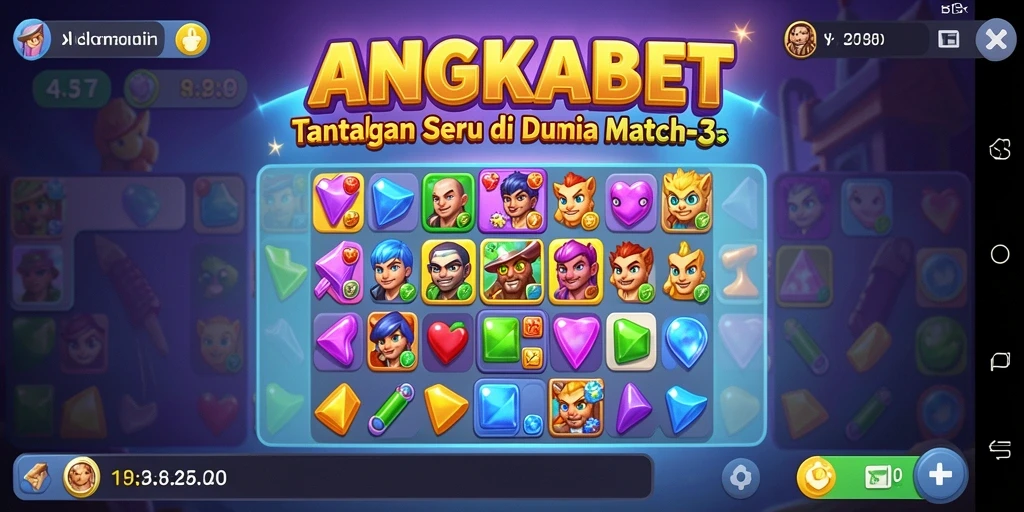 Tampilan gameplay seru di ANGKABET dengan tantangan Match-3.