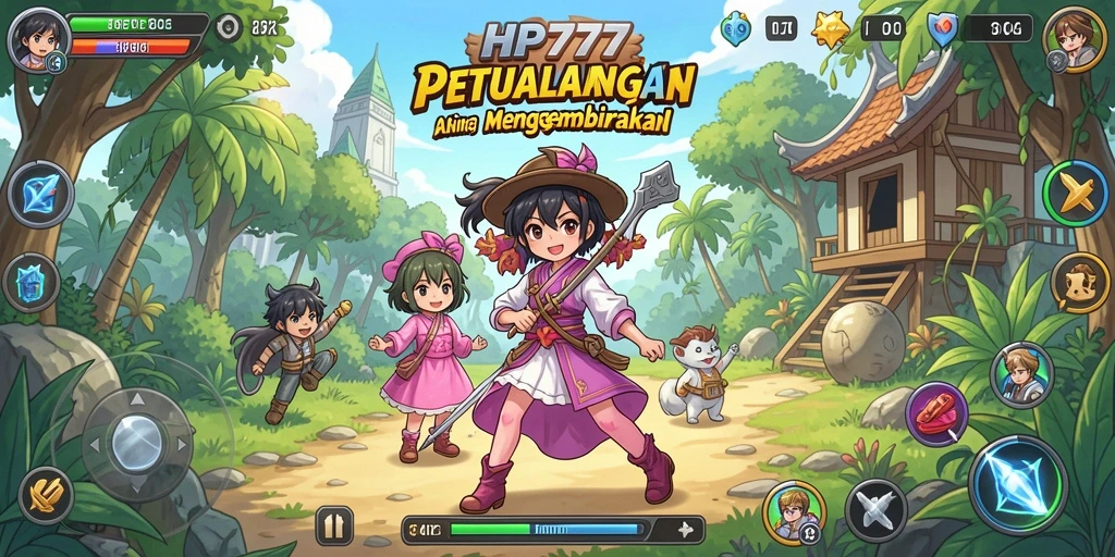 Tampilan menakjubkan dari gameplay HP777 dengan karakter anime.