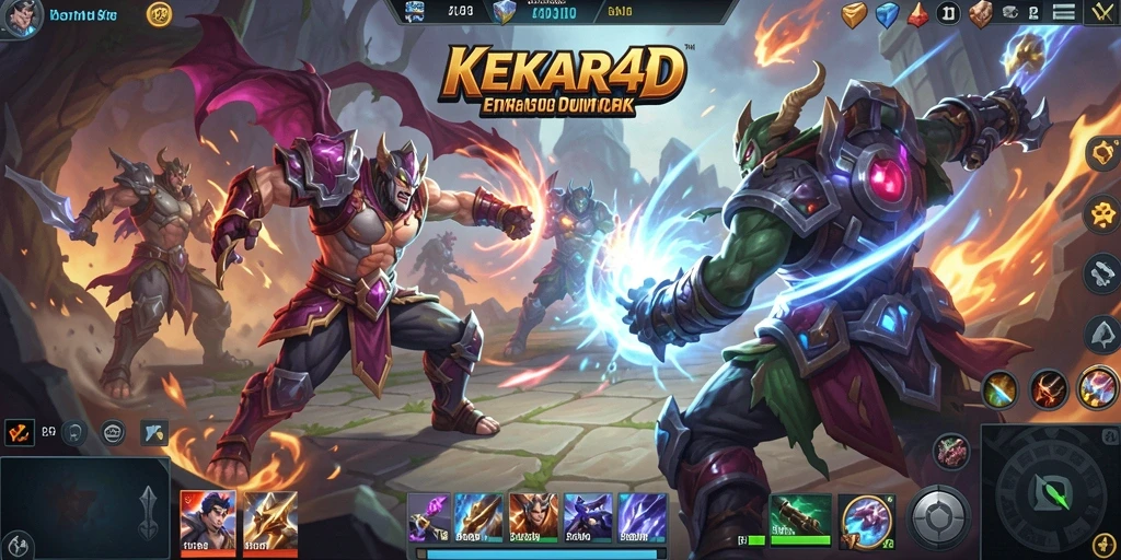 Screenshot gameplay menampilkan pertarungan tim yang intens di KEKAR4D.