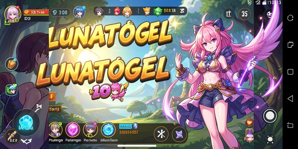 Tampilan gameplay seru dalam LUNATOGEL menampilkan karakter Anime yang memukau.