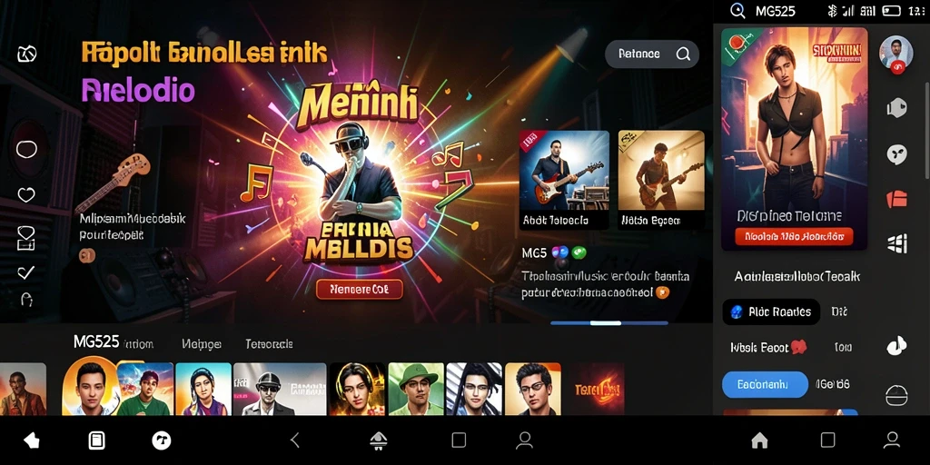 Screenshot MG525 menampilkan pengalaman bermain musik yang seru.