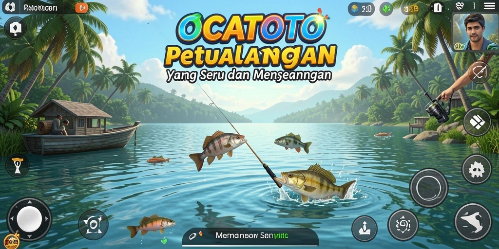 Tangkapan ikan yang menakjubkan dalam gameplay OCATOTO.
