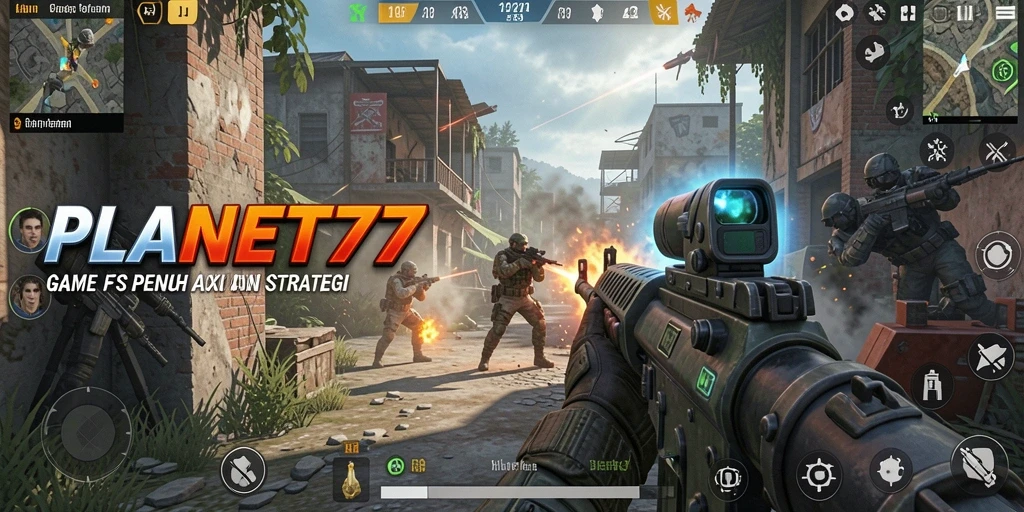 Tampilan seru dari gameplay <strong>PLANET77</strong> saat pertempuran sengit.