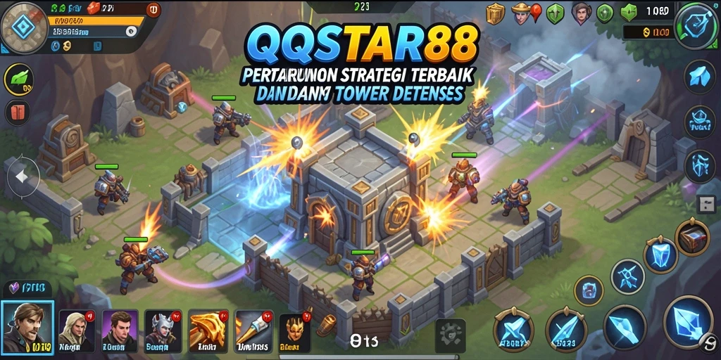 Tangkapan layar dari gameplay seru di QQSTAR88 dengan strategi Tower Defense yang mendebarkan.