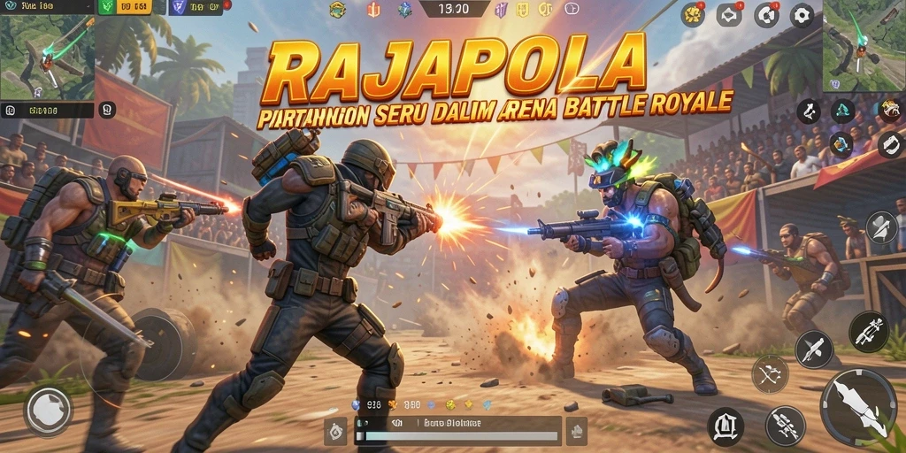 Screenshot gameplay RAJAPOLA yang menunjukkan aksi pertempuran intens.