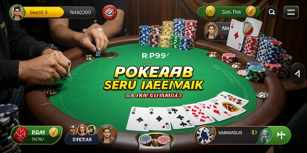 Tampilan gameplay Poker yang mendebarkan di RP99.