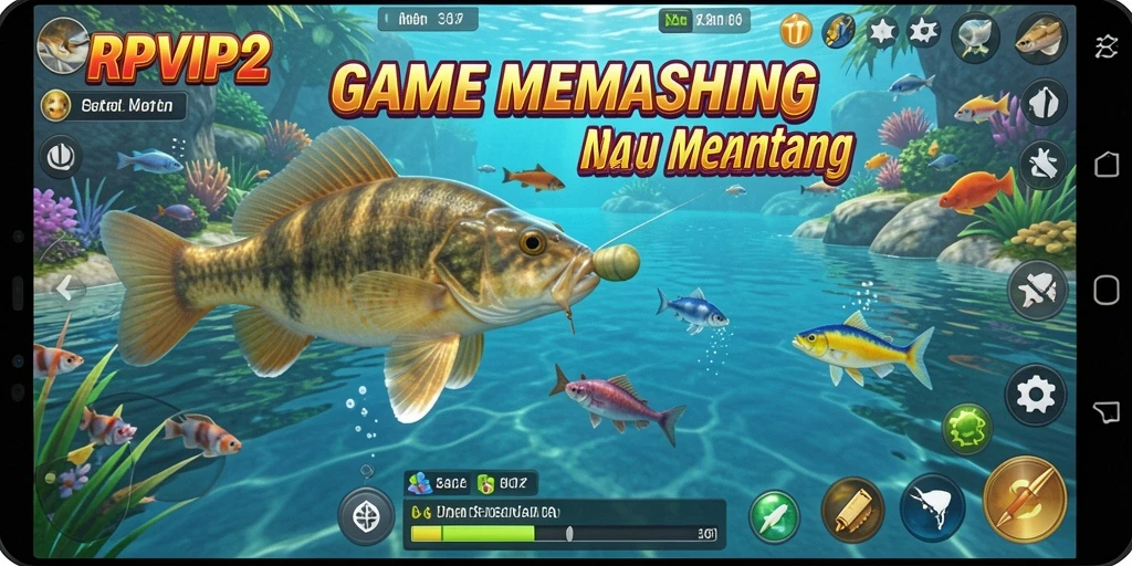 Tampilan gameplay RPVIP2 yang menampilkan keseruan memancing.