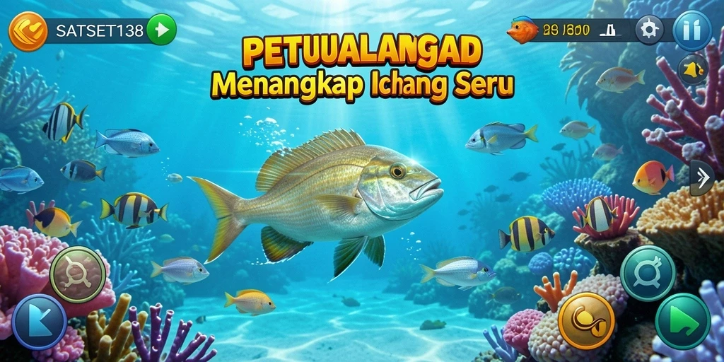 Screenshot SATSET138 menampilkan gameplay seru saat menangkap ikan.