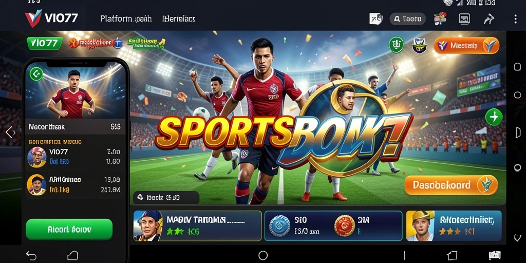 Tampilan screenshot utama VIO77 memperlihatkan antarmuka taruhan olahraga.
